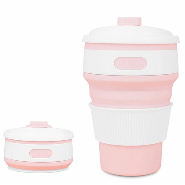 Складана силіконова склянка Collapsible Coffee Cup з кришкою 350 мл Складана силіконова склянка Collapsible Coffee Cup з кришкою 350 мл