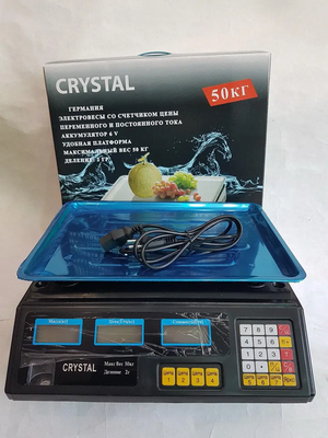 Ваги Crystal 50 kg електронні настільні ваги з калькулятором торговi Ваги Crystal 50 kg електронні настільні ваги з калькулятором торговi